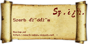 Szerb Ádám névjegykártya